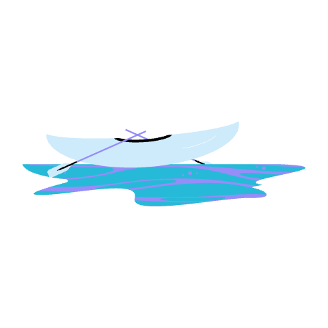 A minimal illustration of a light blue kayak with a paddle, floating on stylized blue and purple water, evokes the serene experience of a kayak snorkeling tour in Maiori, set against a plain white background. A minimal illustration of a light blue kayak with a paddle, floating on stylized blue and purple water, evokes the serene experience of a kayak snorkeling tour in Maiori, set against a plain white background.
